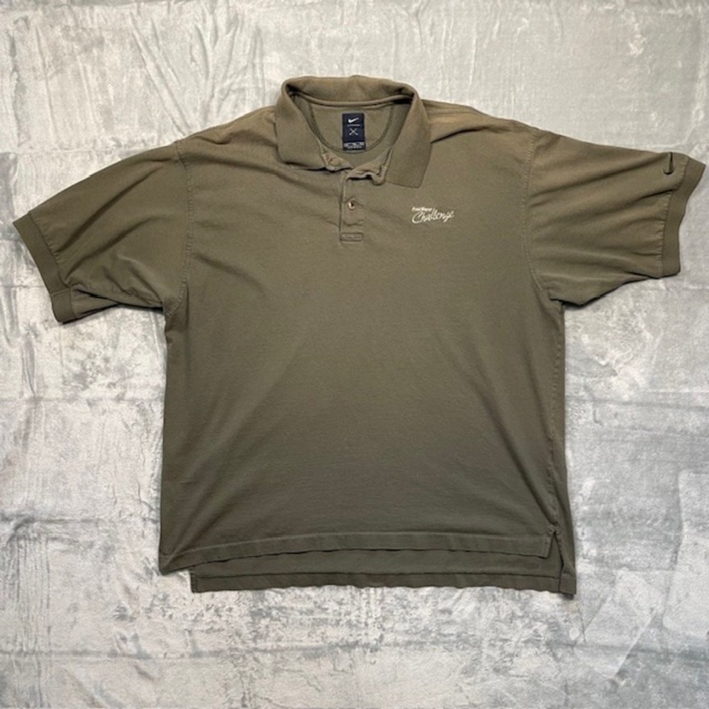 VTG 90s Nike Golf Fred Meyer Challenge Mens Polo Shirt Green Brown XL Peru